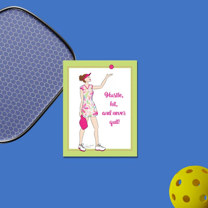 Dawn of Designs - Wholesale Stationery/Notecard Set - Women's Pickleball Boxed Card Set- 4 cards 3