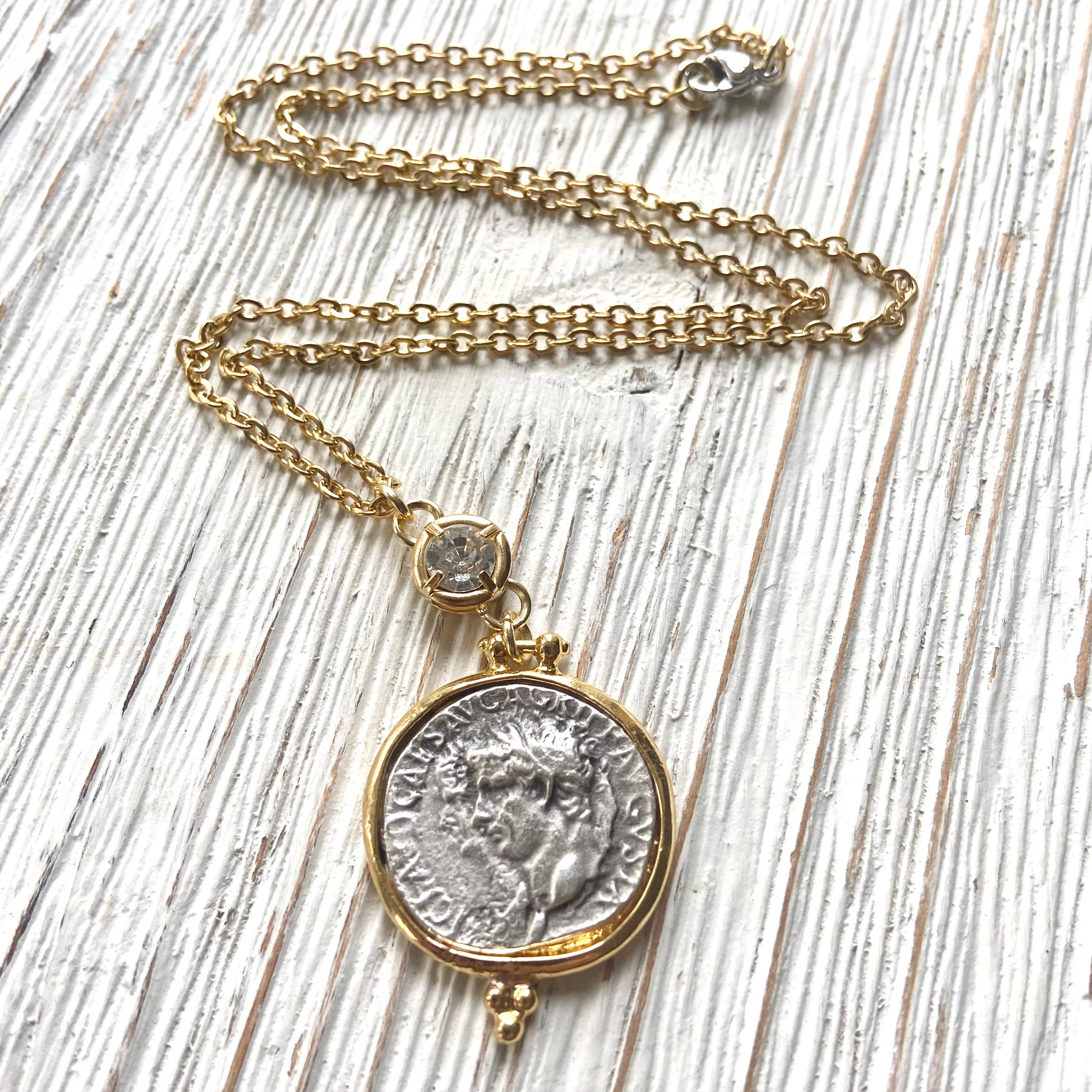 VB&CO Designs Handmade Jewelry - Wholesale Pendant/Charm Necklace - Greek coin necklace non tarnishing jewelry boutique2