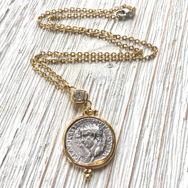 VB&CO Designs Handmade Jewelry - Wholesale Pendant/Charm Necklace - Greek coin necklace non tarnishing jewelry boutique2