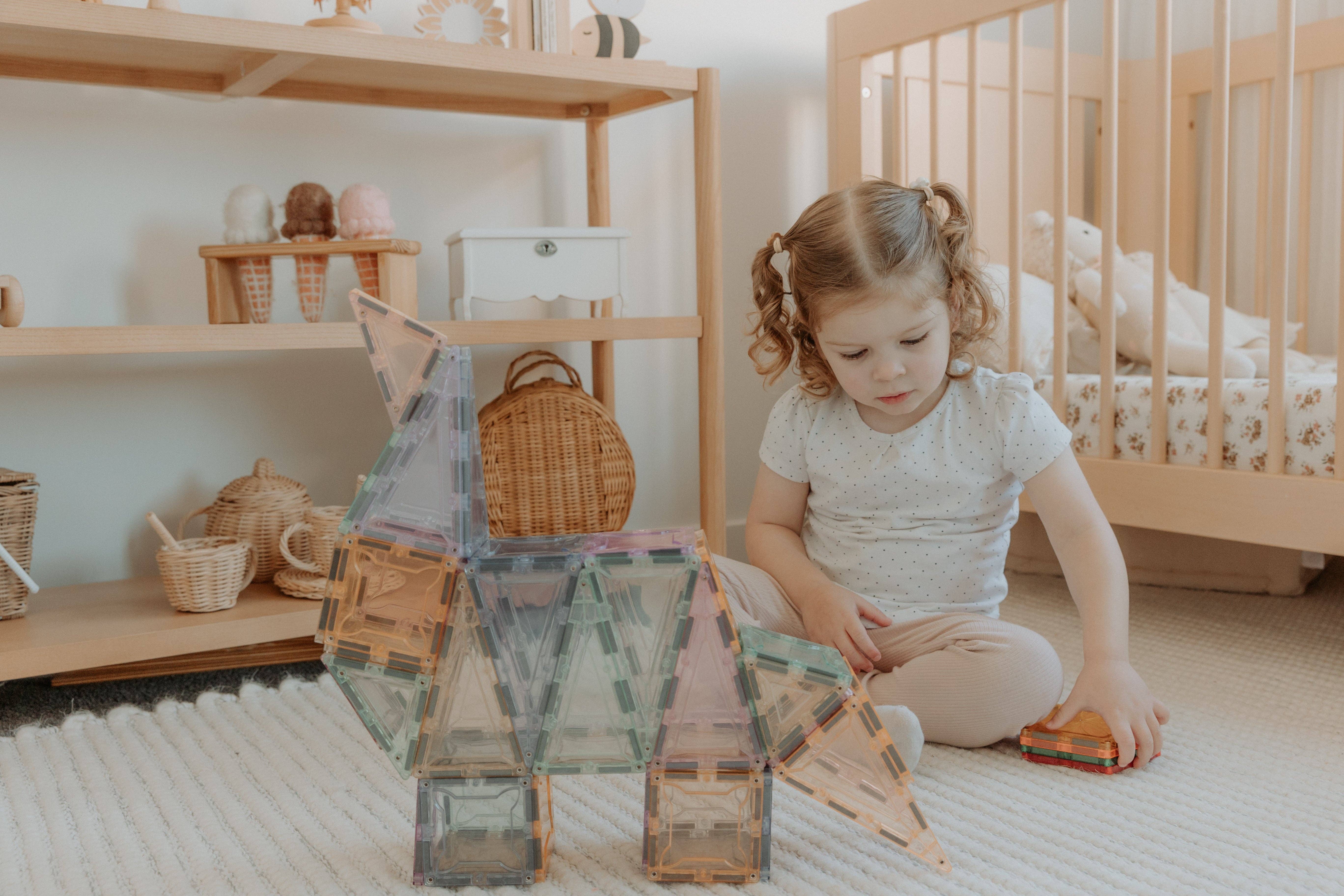 Play Planet - Wholesale Building Set - Kids - 102 Pieces Light Colors Pastel Set Magnetic Tiles | MAGBLOX®12