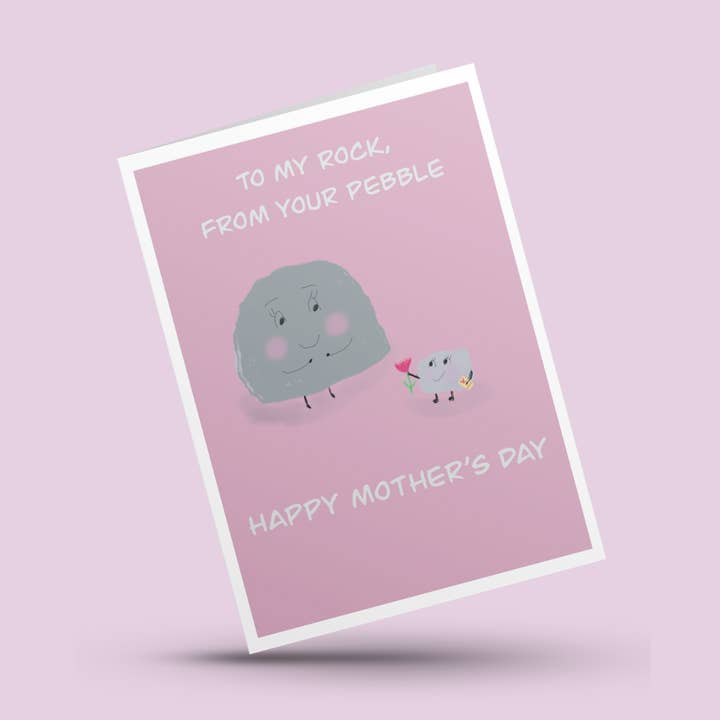 Pink Rock og Pebble Mors Dagskort for engroshandel hos Cherie Cards