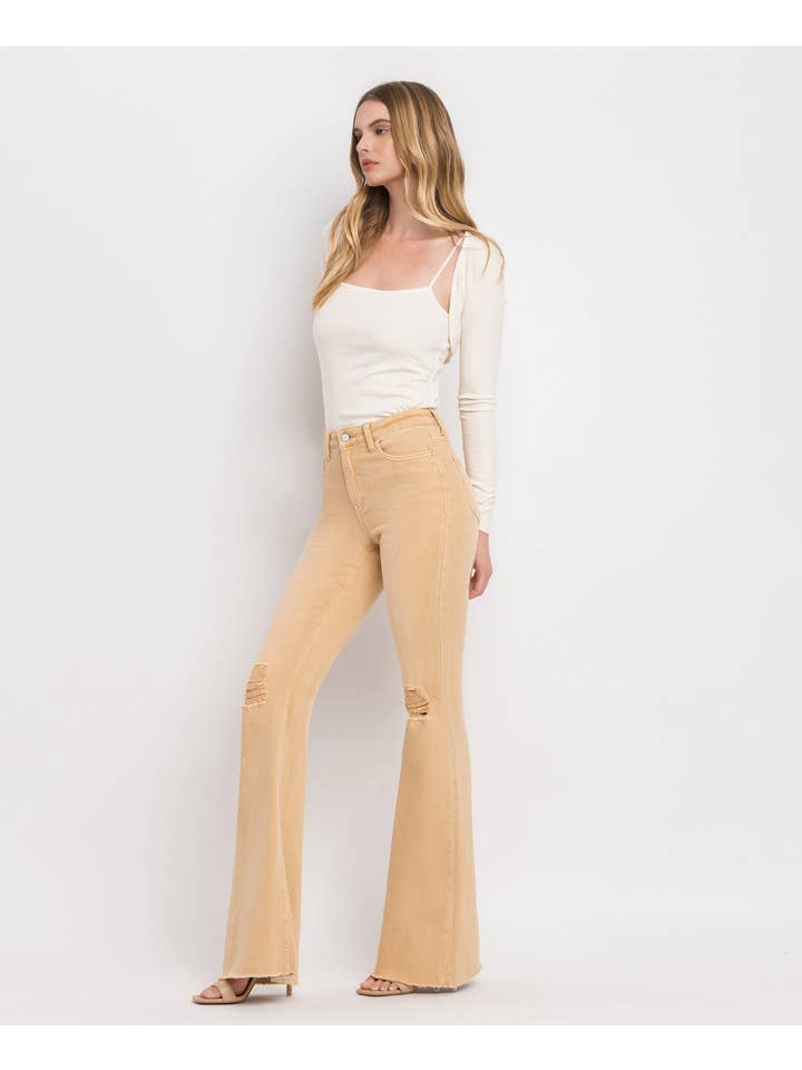 DEW DROP HIGH RISE SUPER FLARE JEANS V3029 for wholesale on Faire