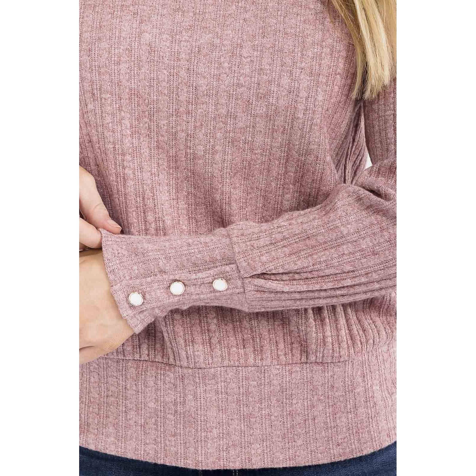 Perseption - Venta al por mayor Jersey de punto - Mujer - SUDADERA CON CUELLO SIMULADO Y BOTONES DE PERLA3