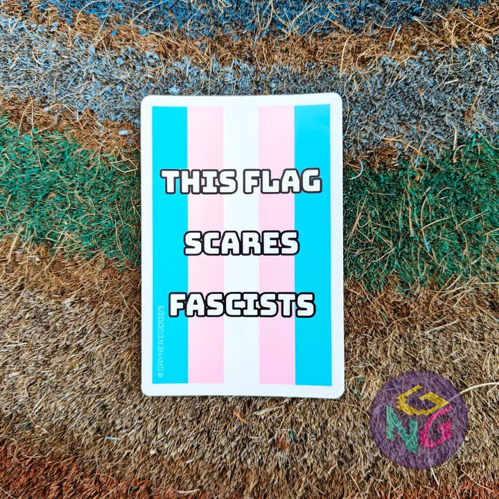 This Flag Scares Fascists Sticker for wholesale by Gay Nerd Goods