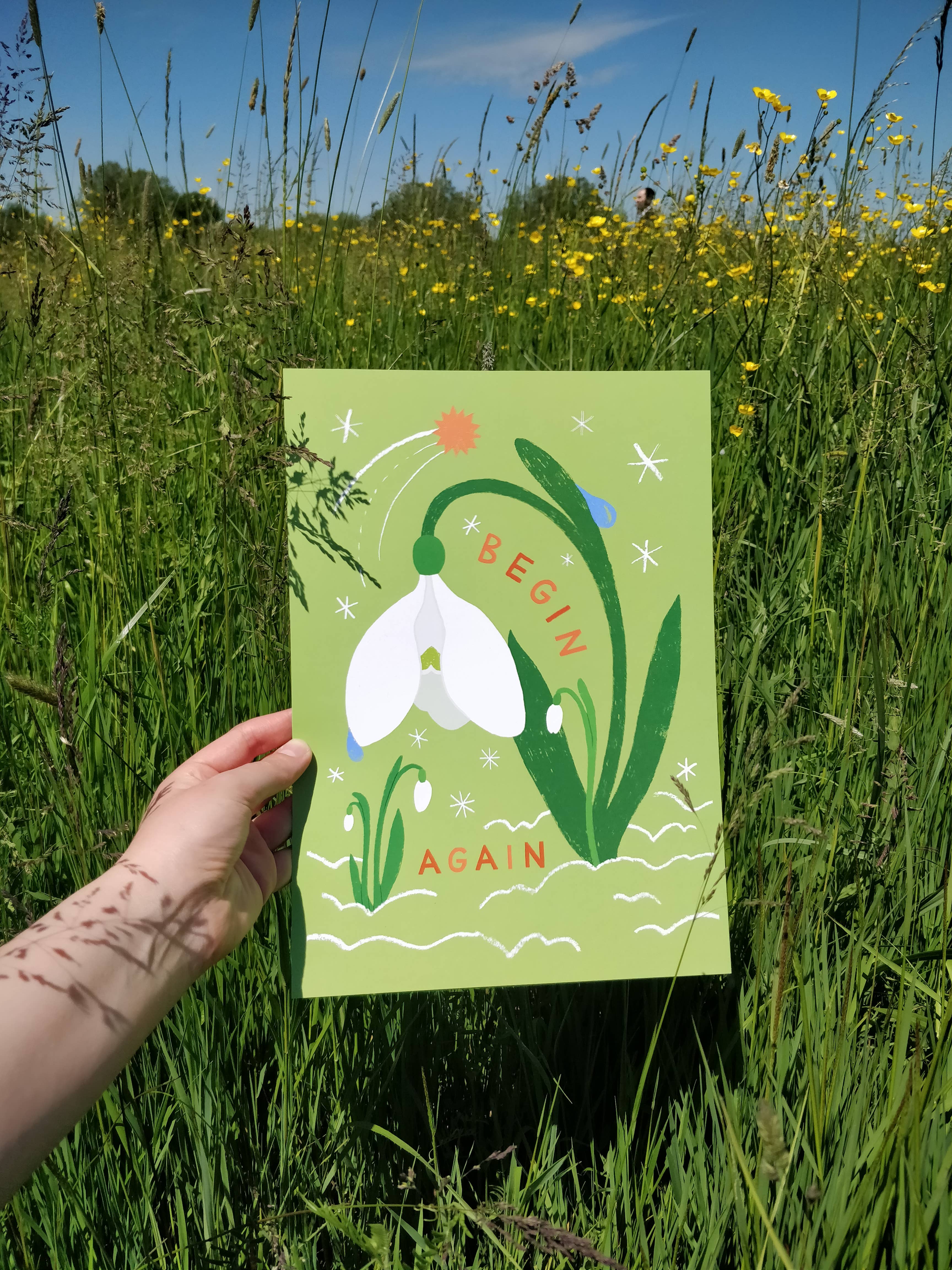 Lucy Scott Illustration - Wholesale Art Print - Begin Again Print, Mindful Illustrated Self Care Wall Art3