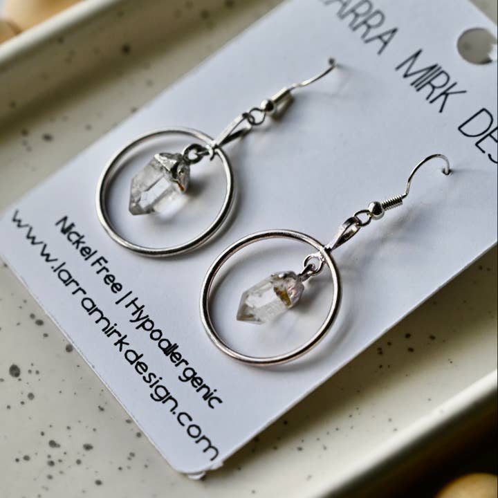 CRYSTAL QUARTZ EARRINGS | Dangle for wholesale by Larra Mirk Design