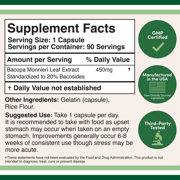 Double Wood Supplements - Wholesale Oral Supplement/Vitamin - Bacopa Monnieri Extract