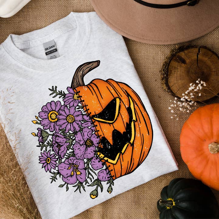 PUMPKIN FACE HALLOWEEN TRANSFER for wholesale by Sassy and Sublime