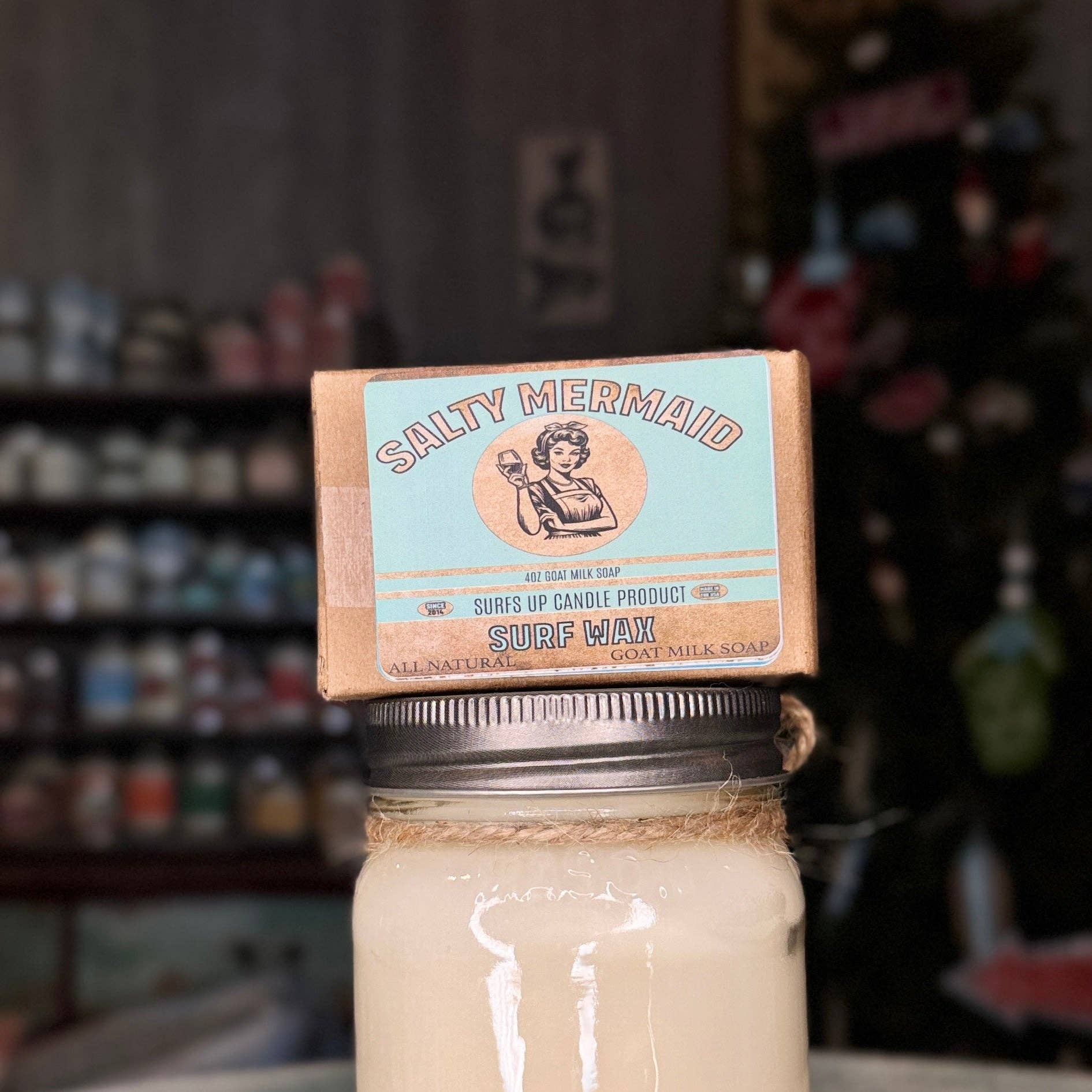 Surfs Up Candle – wholesale Burkljus – Surf Wax - Salty Mermaid-kollektionen3