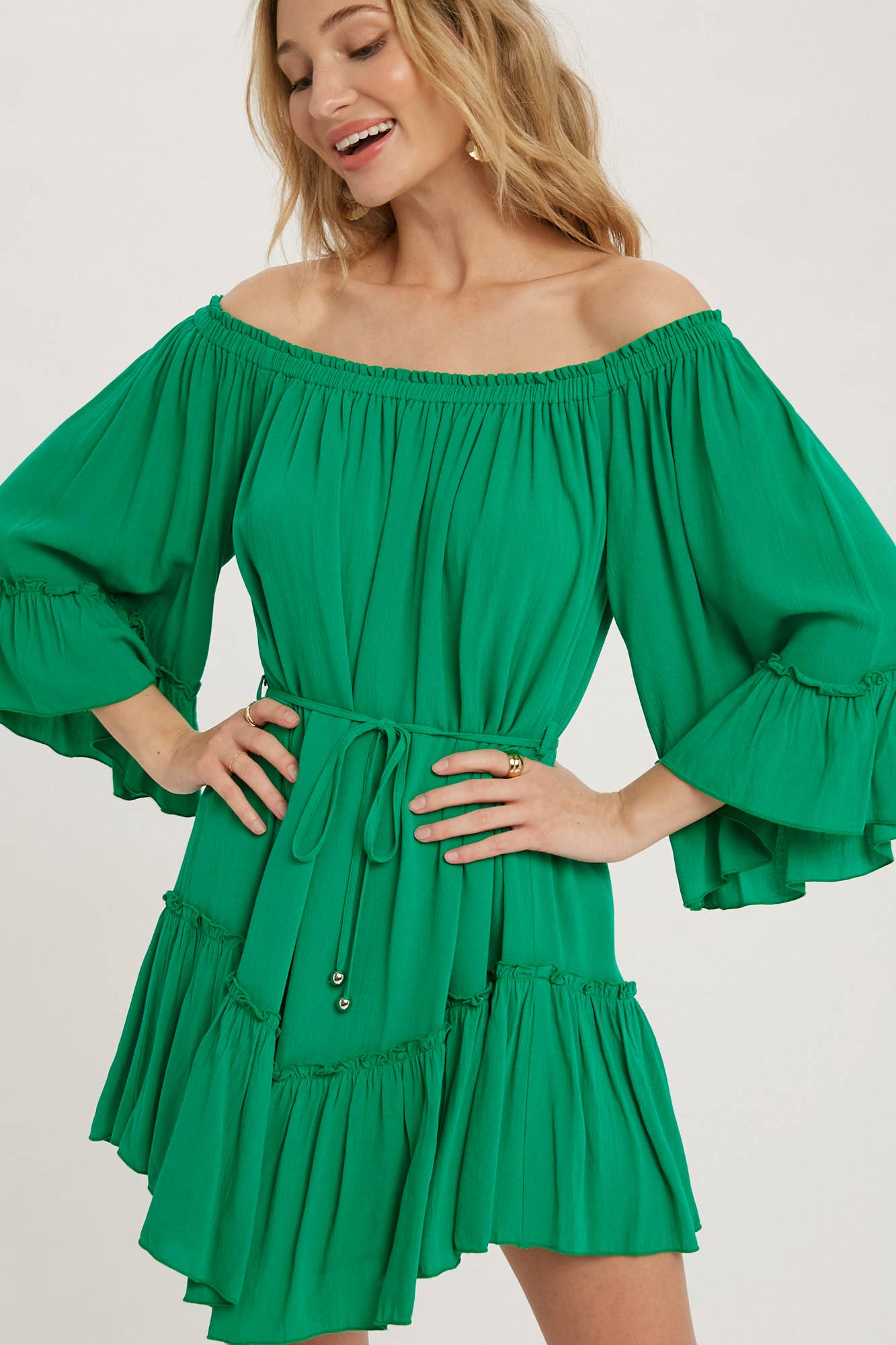 Bluivy - Wholesale Dress - Women's - RUFFLED SOLID BOHO DRESS11