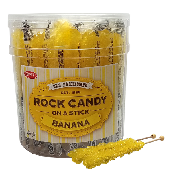 I Got Your Candy – Großhandel Bonbons – Espeez Rock Candy Sticks Bananenglas, gelb, 0,8 Unzen — 36 ct2