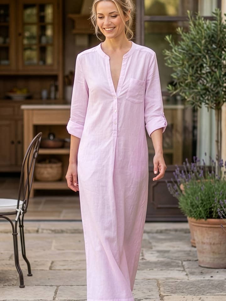 Tracey Caftan - Chuchotement Rose Coton pour la vente par Everyday Ritual