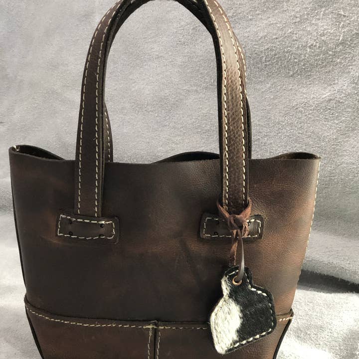 NDesigns Leather - Wholesale Tote Bag - Women's - "Little Mia" Leather Purse - Brown Leather0