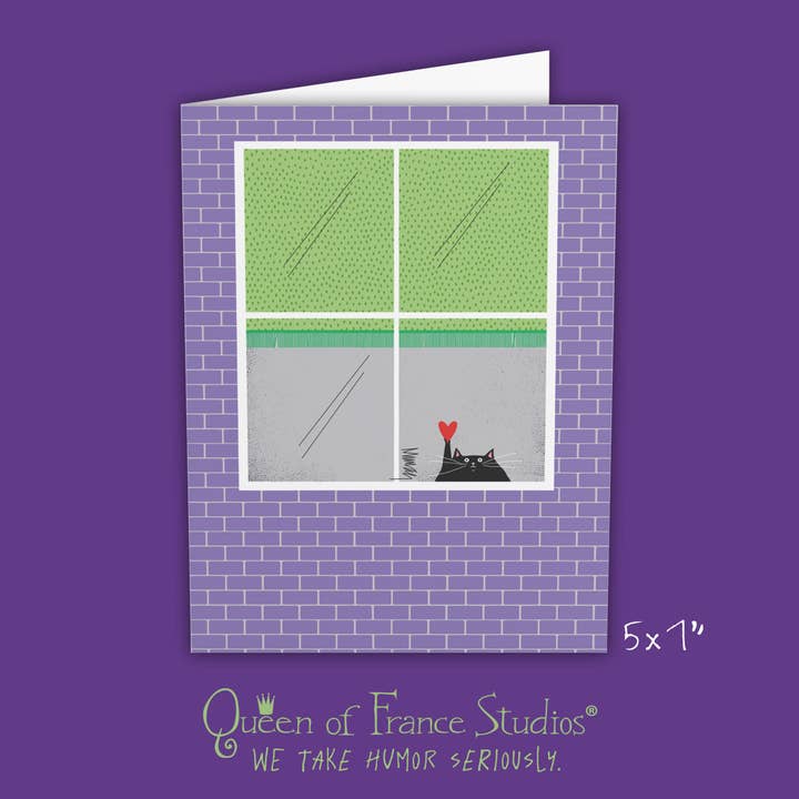 Cat in the Window Valentine for wholesale by Queen of France Studios