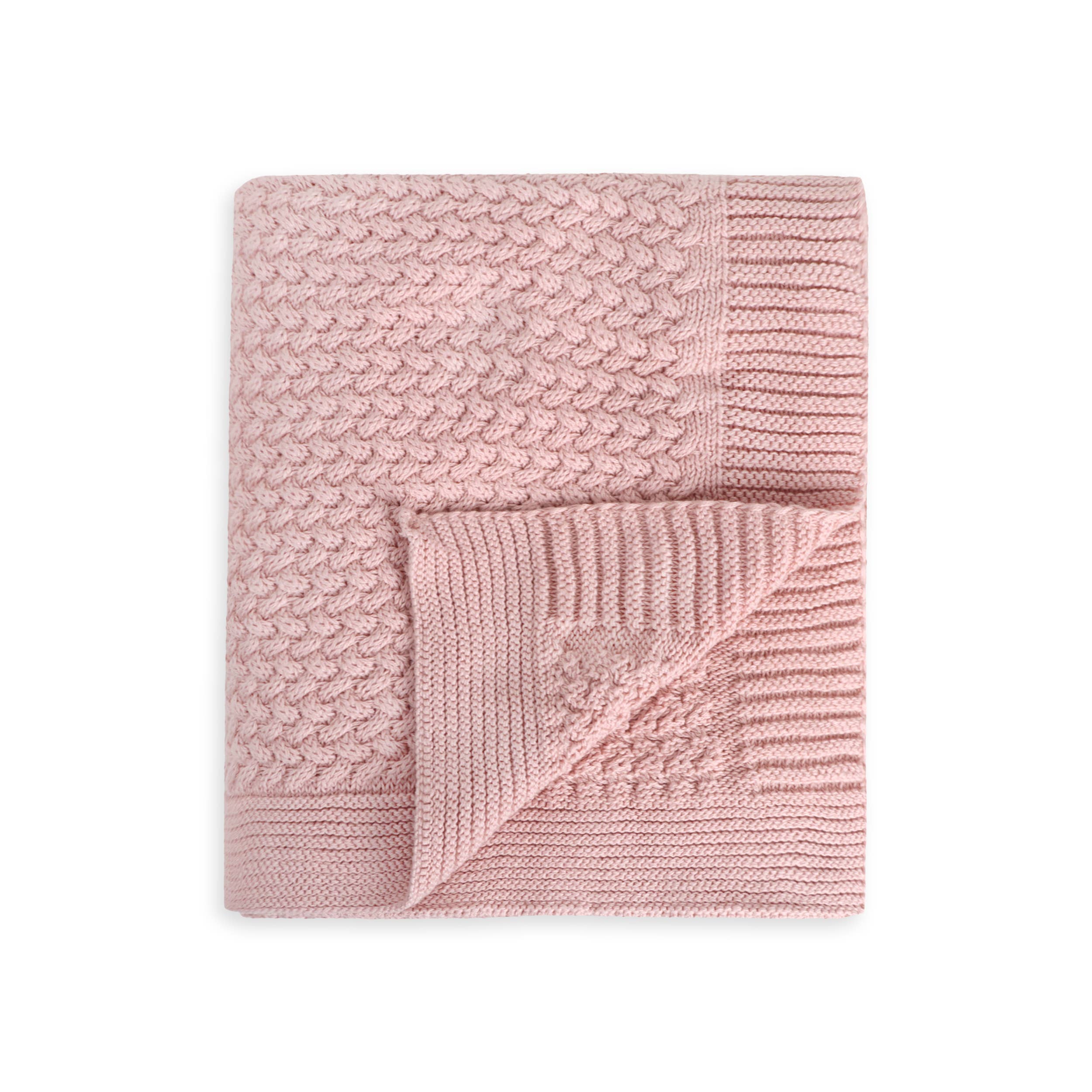 Viverano Organics - Wholesale Bedding Blanket - Kids & Baby - Moss Knit Baby Blanket+Bunny Ring Rattle Gift Set (Organic)5