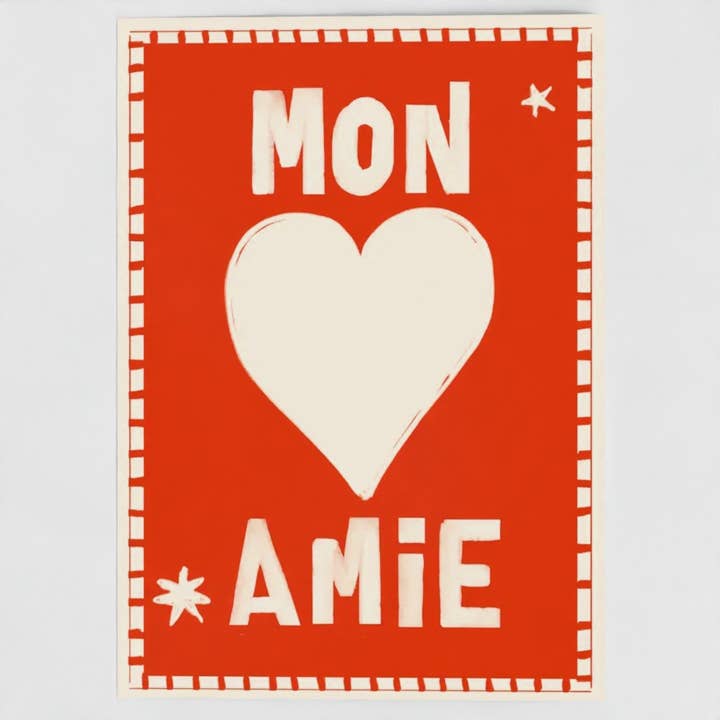 Mon Amie Greetings Card for wholesale by Booth and Bear