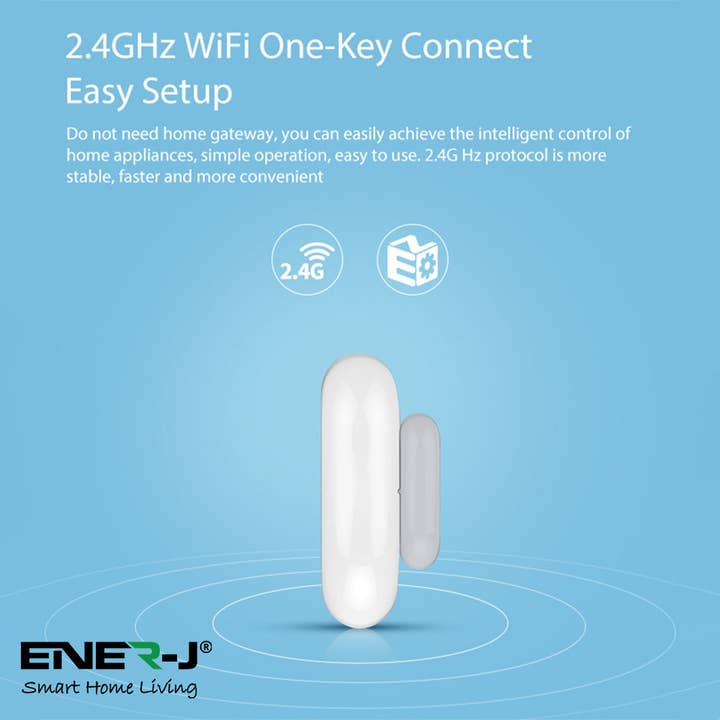 ENER-J – wholesale Safety alarm/gear – WiFi Door and Window Sensors Smart Alarm Pack of 4 No Hub8