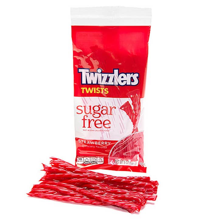 Grandpa Joe's Candy Shop - Wholesale Licorice - Sugar Free Twizzlers Strawberry, 5oz, 12ct Case