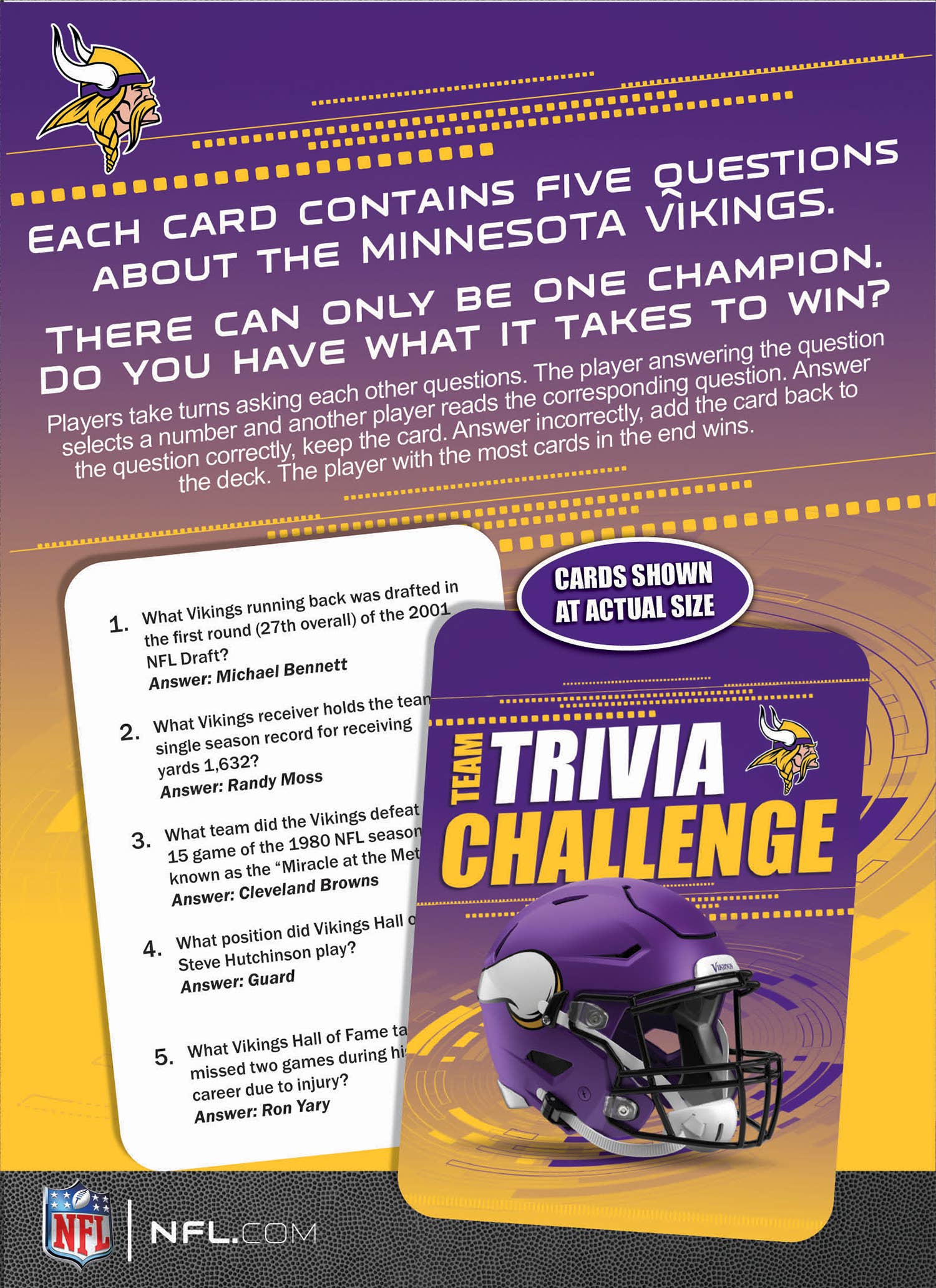 Masterpieces Puzzles - Vente Jeux de cartes - Défi trivia des Vikings du Minnesota2