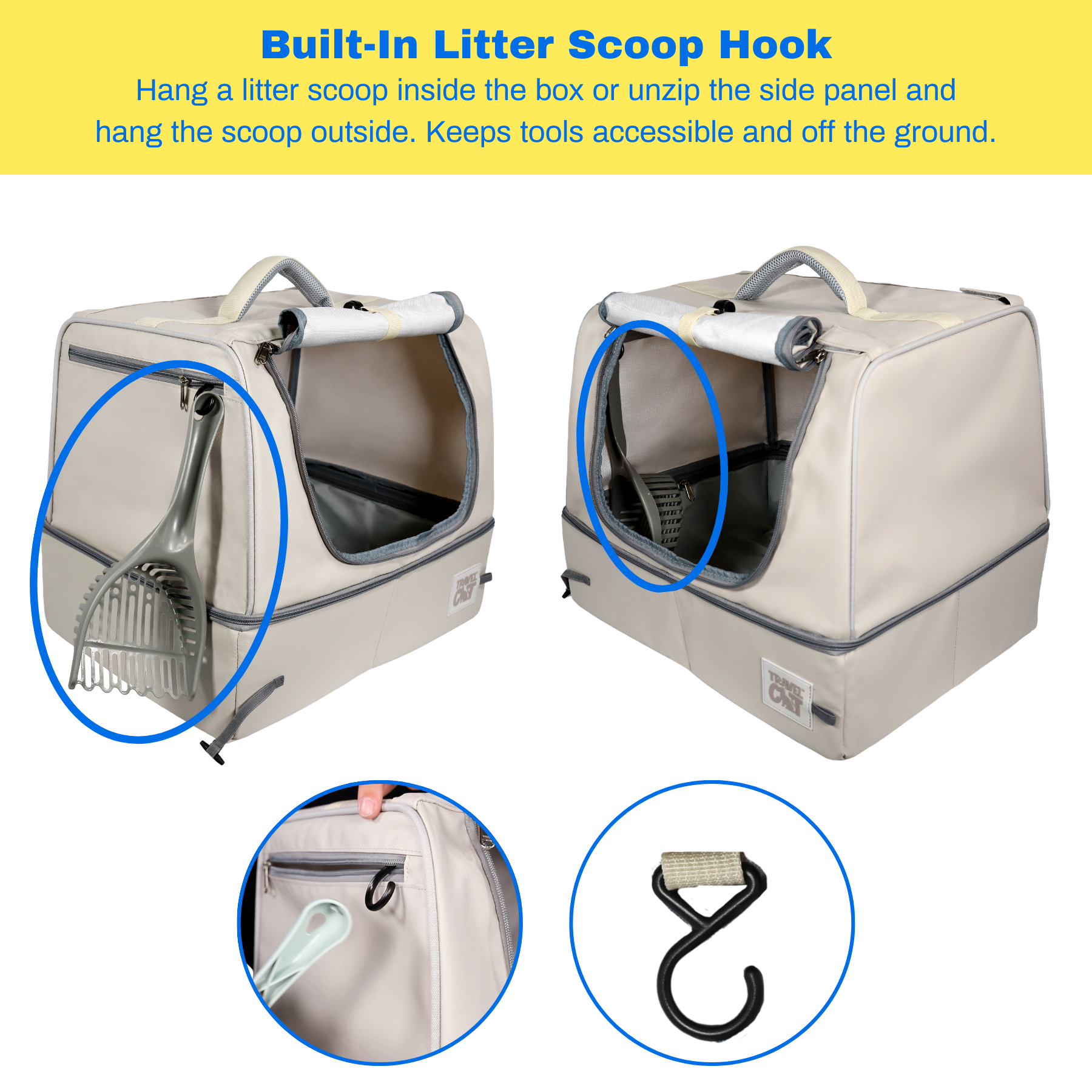 Travel Cat Wholesale - Wholesale Pet Carrier - Cat - "The Porta-Pawty+" Covered Travel Litter Box - Portable Bathroom for Cats5