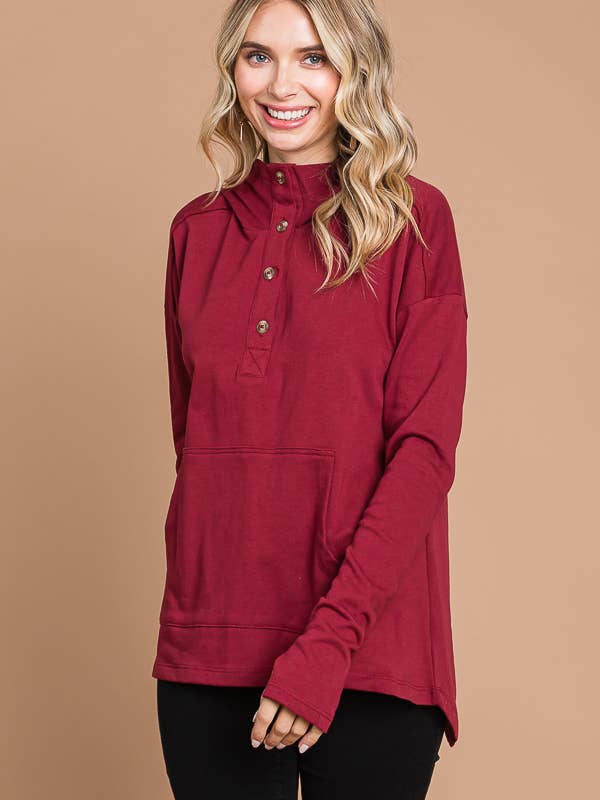 Culture Code - Vente Haut en maille – femme - CFH1935LX - HAUT À CAPUCHE ÉVASÉ SURDIMENSIONNÉ AVEC OURLET HAUT ET BAS17