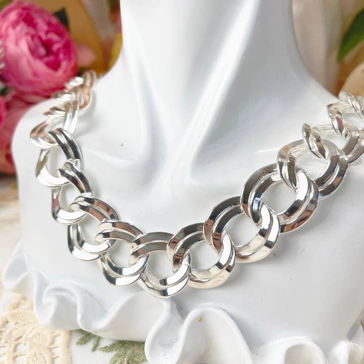 Melange Blanc - Wholesale Link & Chain Necklace - harper silver chunky chain necklace, large chain necklace