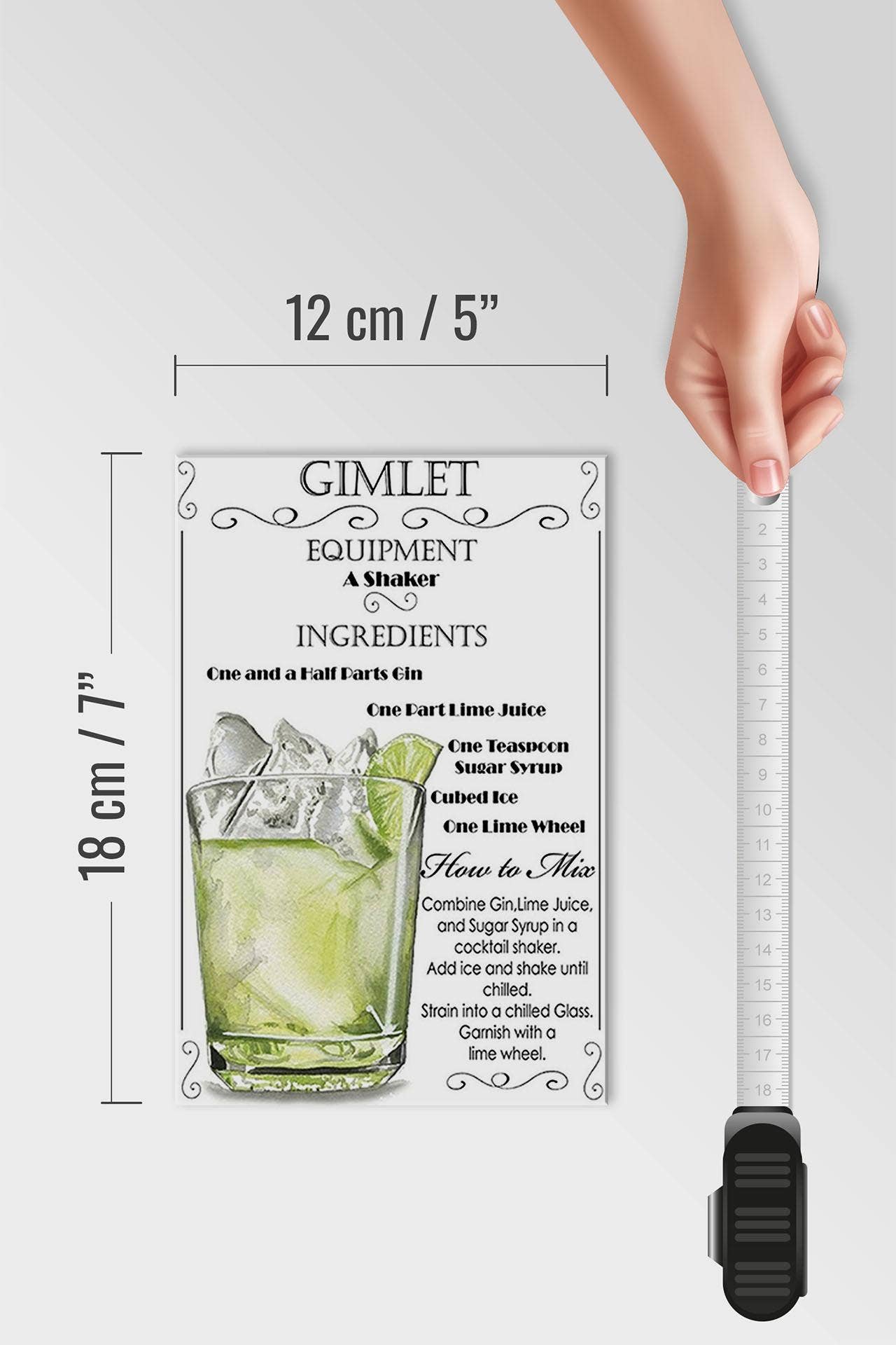 Femer - Wholesale Sign - Wooden sign alcohol 12x18 cm Gimlet equipment ingredients decorative sign4