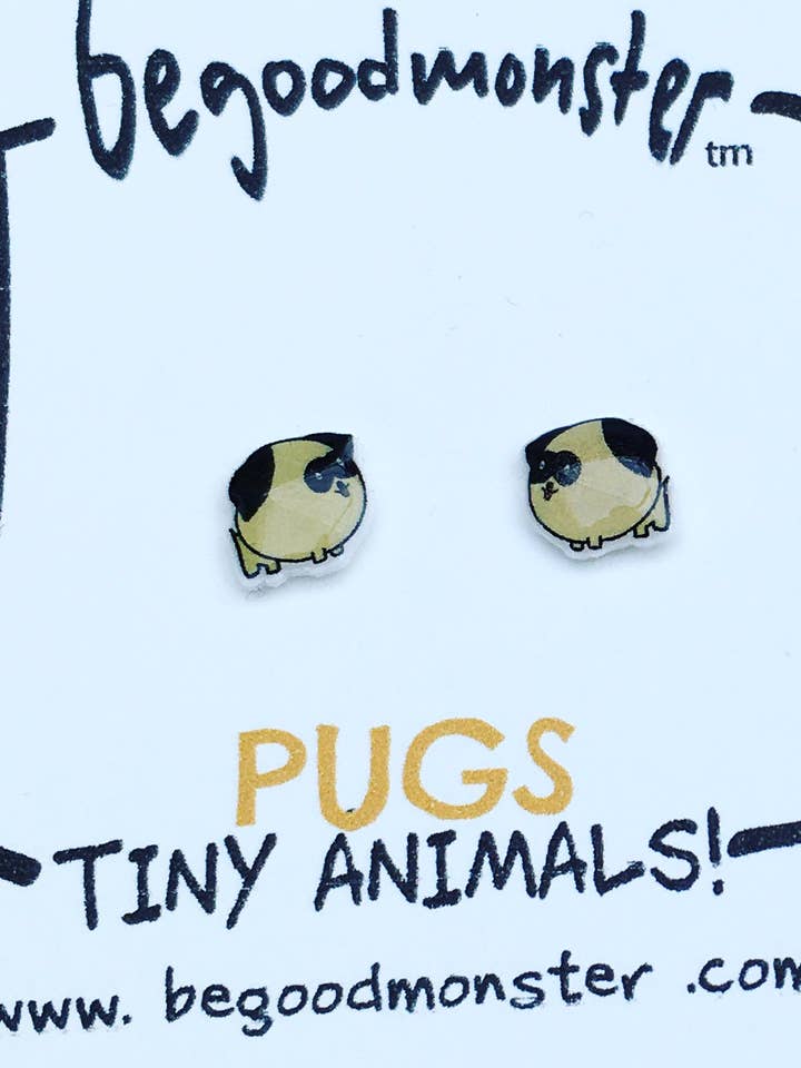 Pug Earrings for wholesale by Be Good Monster