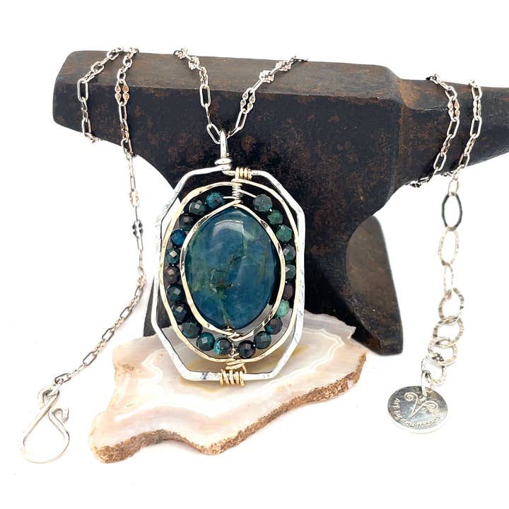 Apatite Cameo Necklace 82329N for wholesale by Art by any Means Jewelry