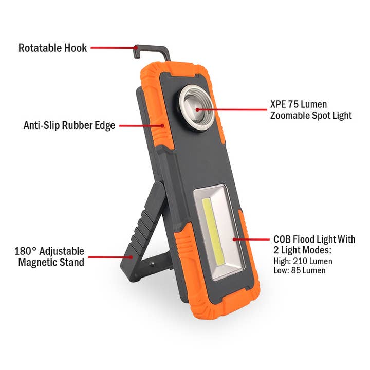 Flipo Group, Ltd. – wholesale Retailer display – Home & Living – Vulcan 300-Lumen Dual Zoom Work Light, 12 pc. display6