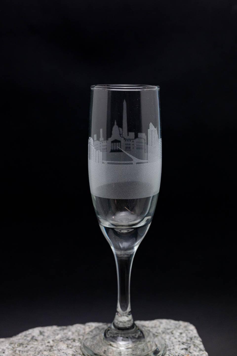 Urban & Etched – wholesale Champagne flute – Buenos Aires, Argentina, Skyline Champagne Flute Barware1
