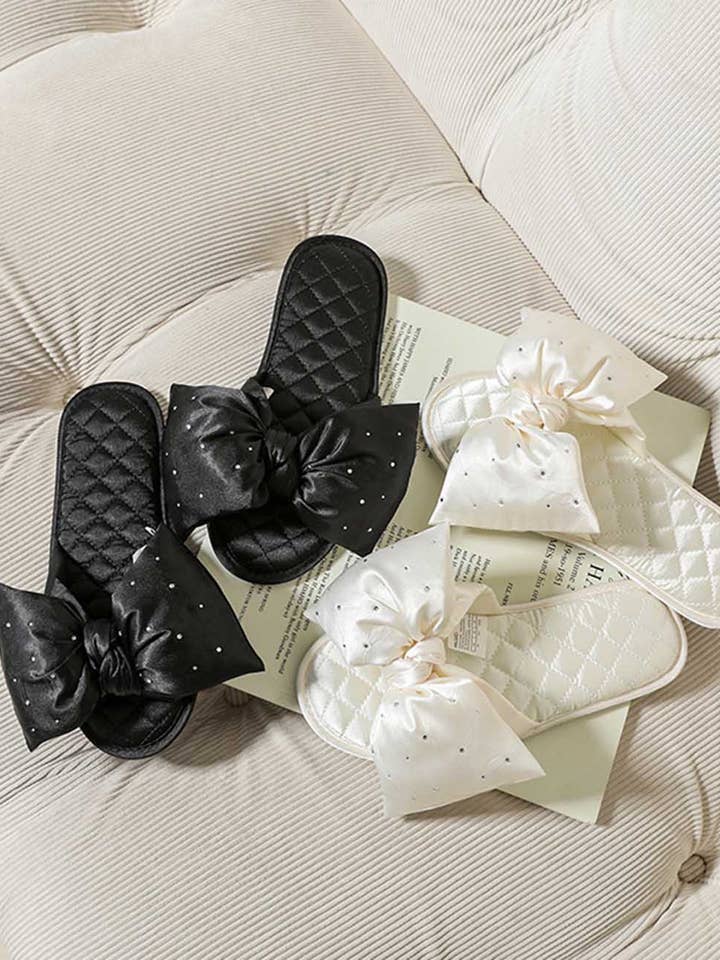 Rhinestone Schleifenknoten Hausschuhe in Unifarbe DP25F918 für den Großhandel von Dipped Shop