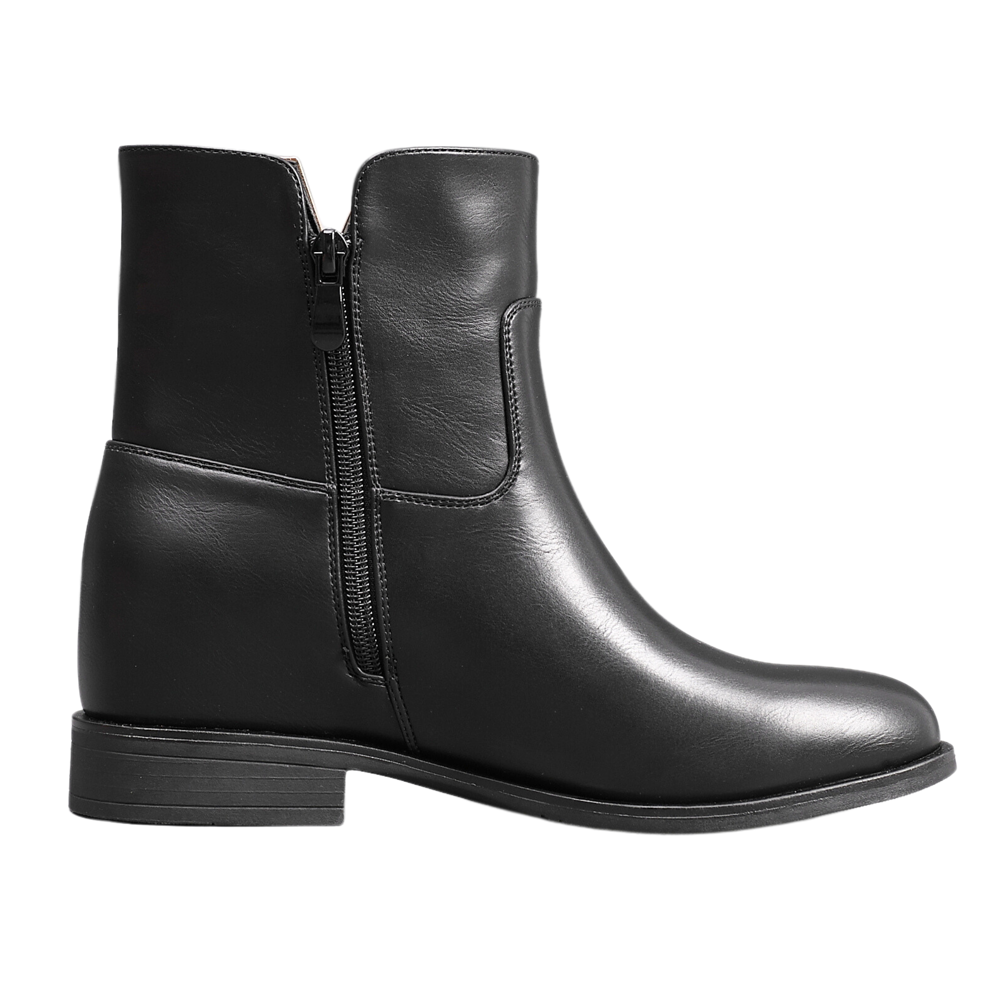 Top Staka - Wholesale Booties – Women's - A2356 Women Flat Ankle Boots Ladies Zip Closure  V shape3