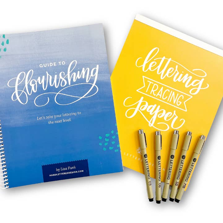 Hand Lettered Design - Wholesale DIY Craft Kit - Guide to Flourishing Kit