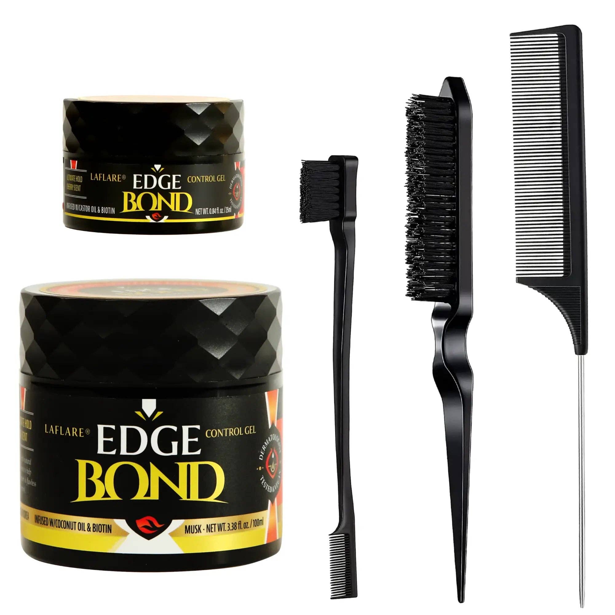 Laflare - Wholesale Hair Styling Gel/Mousse - Edge Bond Control Gel Set with Comb Set for Hair Styling0