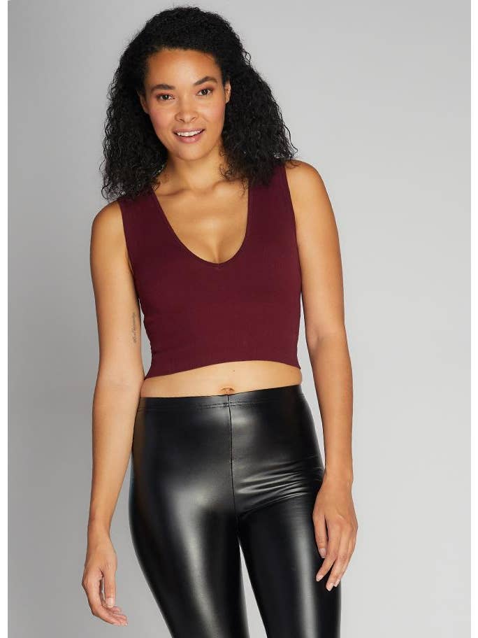 C'est Moi Clothing Co – wholesale Knit top – Women's – Bamboo Deep V Rib Top- CEBT10022