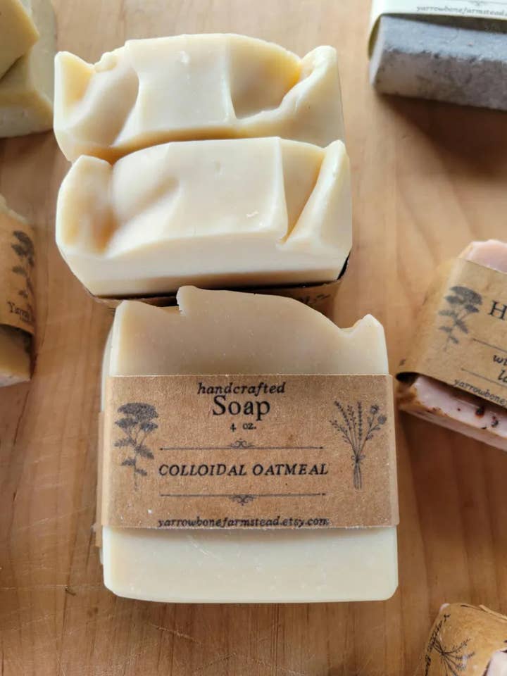 Colloidal Oatmeal Handmade Cold Process Soap for wholesale by Yarrow Bone Farmstead