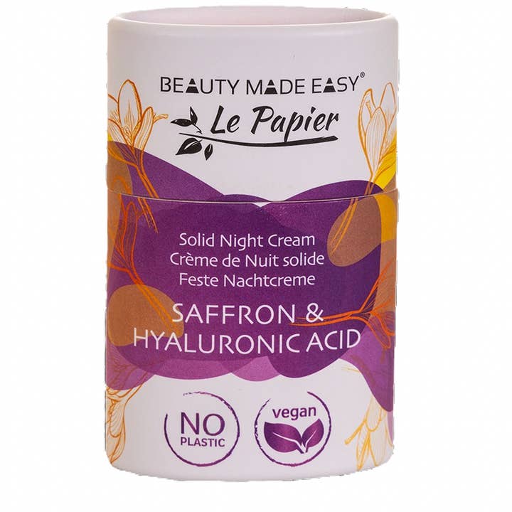 Stick de Crème de Nuit au Safran & Acide Hyaluronique pour la vente par Beauty Made Easy Le Papier