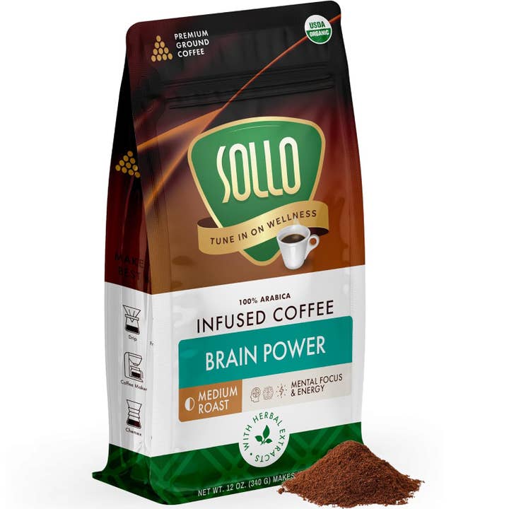 Café Moulu Brain Power 340 g pour la vente par Sollo Wellness