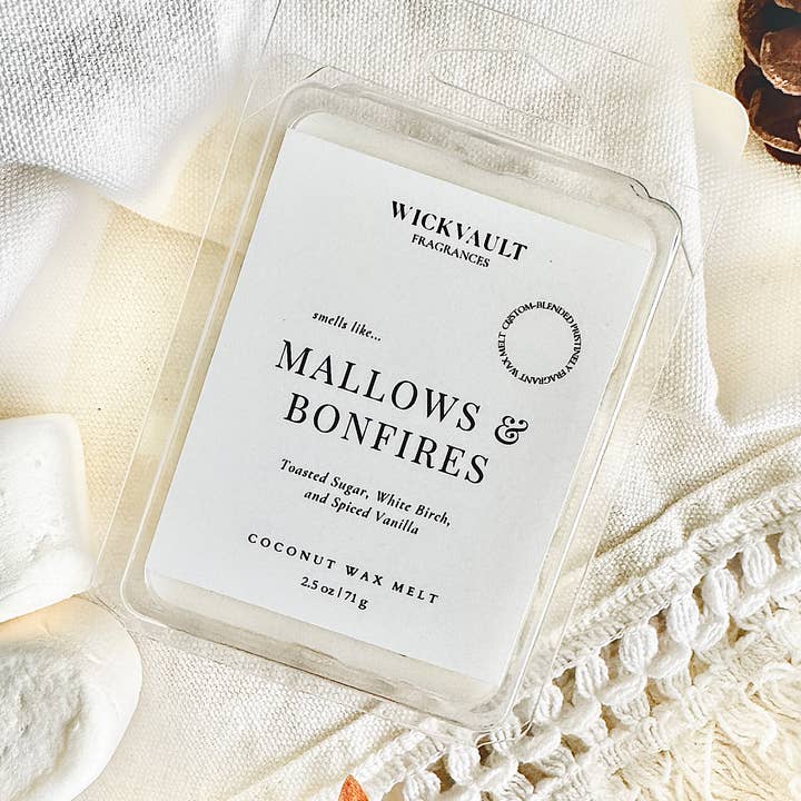 Mallows & Bonfires - Fall Seasonal Coconut Soy Wax Melt for wholesale by Wick Vault Fragrances