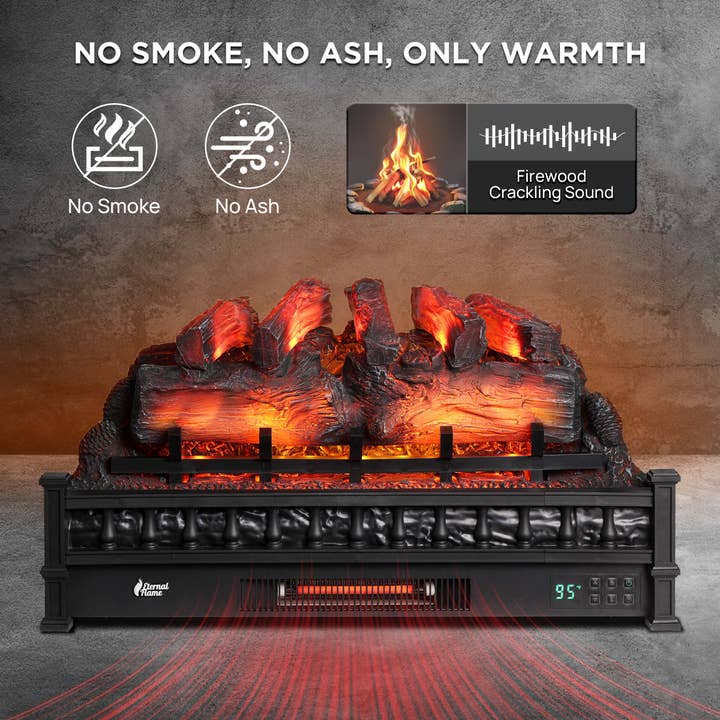 TURBRO - Wholesale Fireplace Screen - Eternal Flame EF30-PB Electric Fireplace Logs2