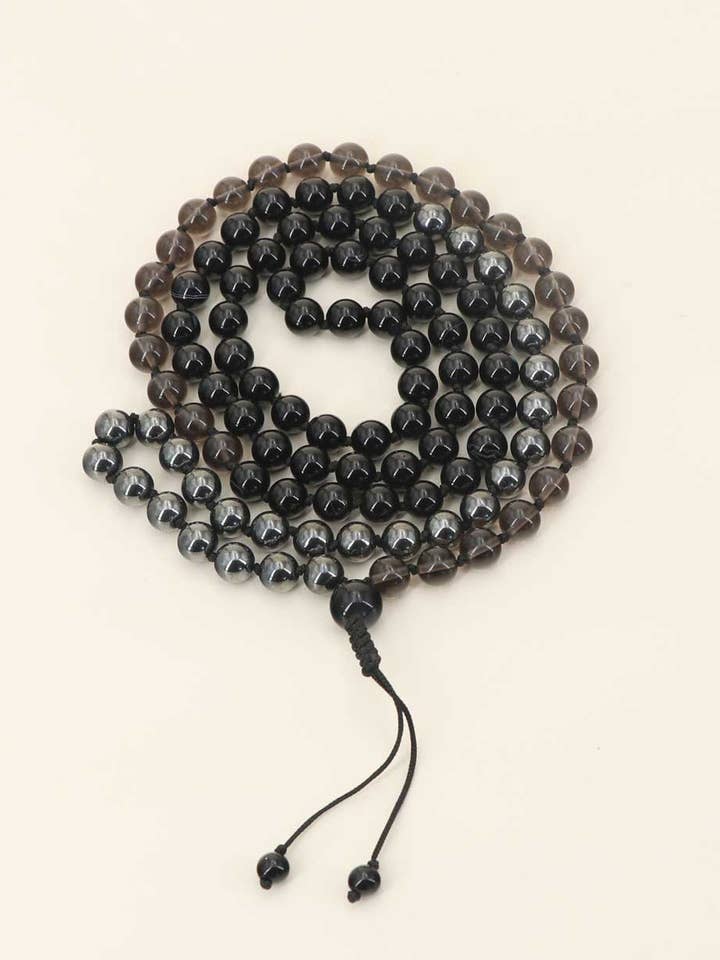 Protection and Centering Gemstones Knotted 108 Beads Meditation Mala for wholesale by Culture Spot