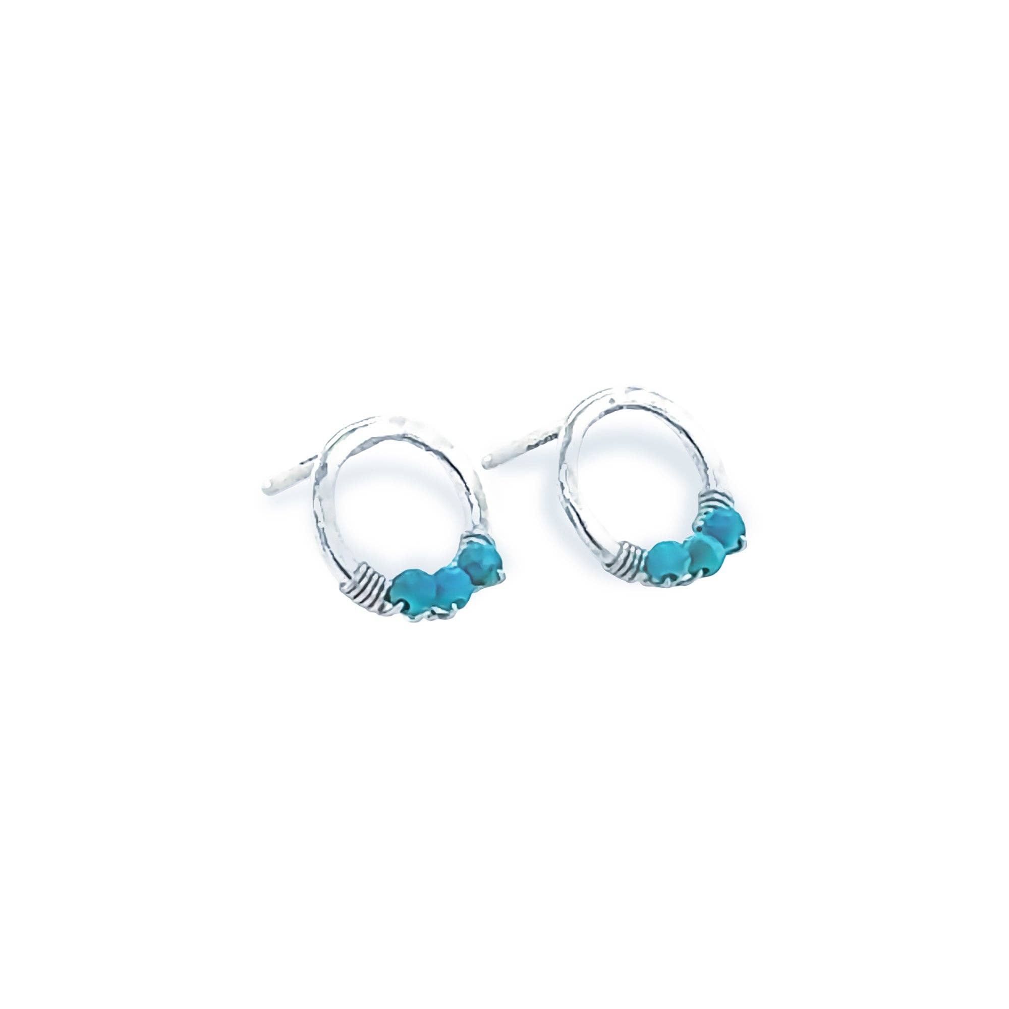 Sabina Jewelry - Wholesale Stud/Post Earrings - Turquoise Halo Studs1