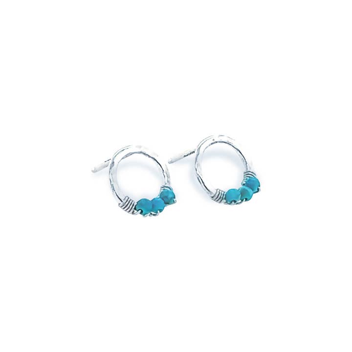 Sabina Jewelry - Wholesale Stud/Post Earrings - Turquoise Halo Studs1