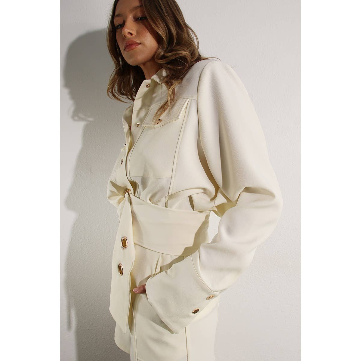 KOFFIEMELK JAS EN KORTE BROEK SET - Crèmekleurig voor groothandel op Faire32