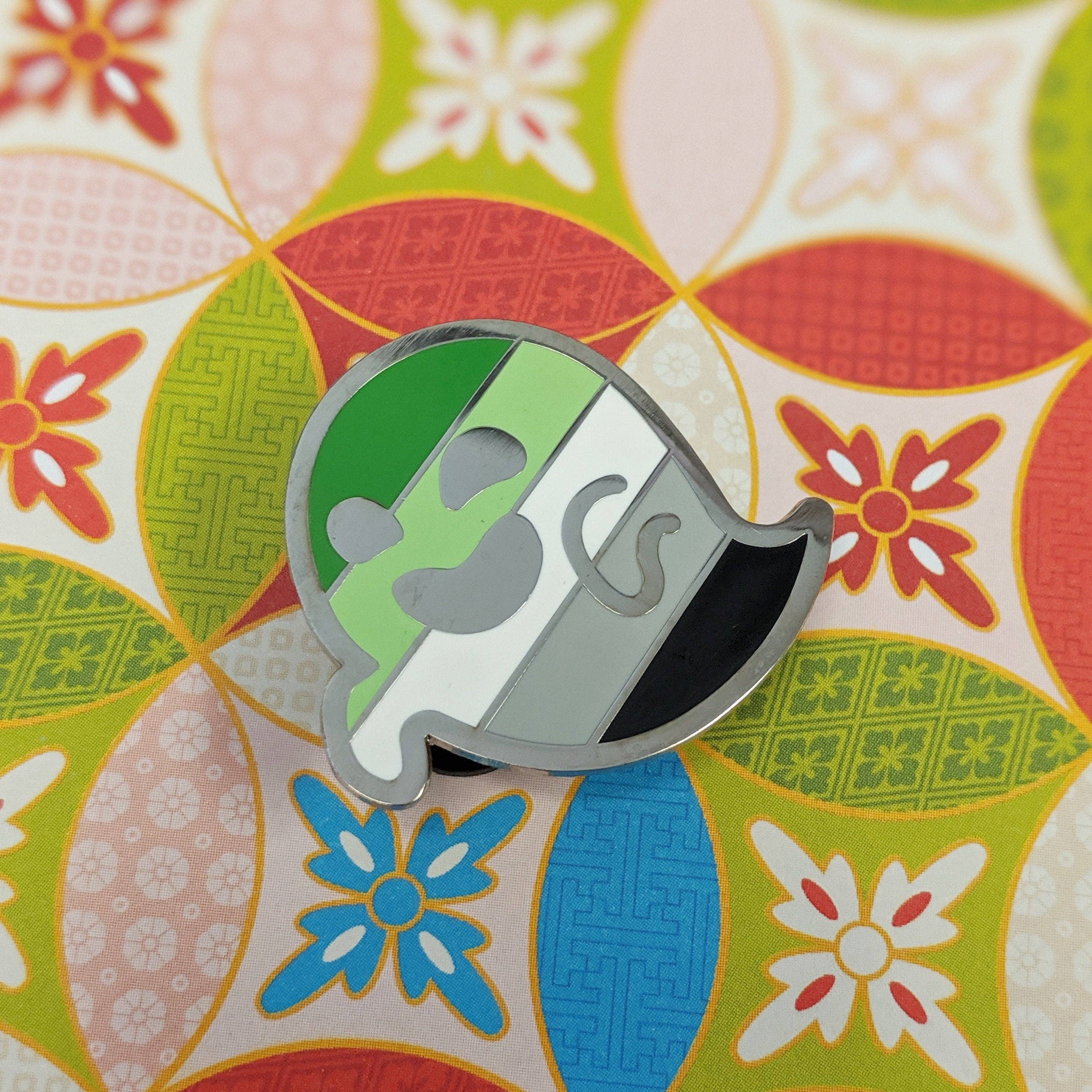 Cunning Linguist Co. - Wholesale Lapel Pin/Button - Aro-venant - aromantic pride, LGBTQIA+ ghost enamel pin
