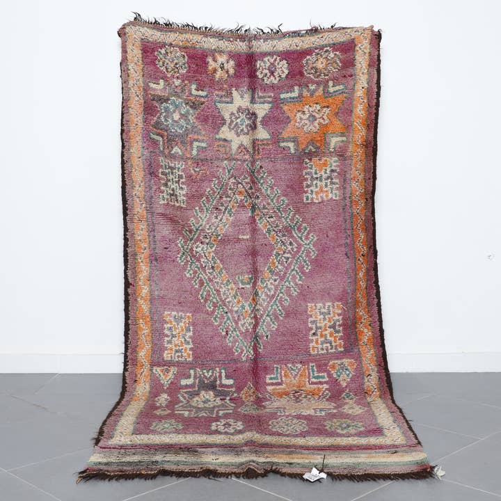 Vintage Moroccan Wool Rug – Diamond Design (133×288 cm) for wholesale by MUSMUSRUGS