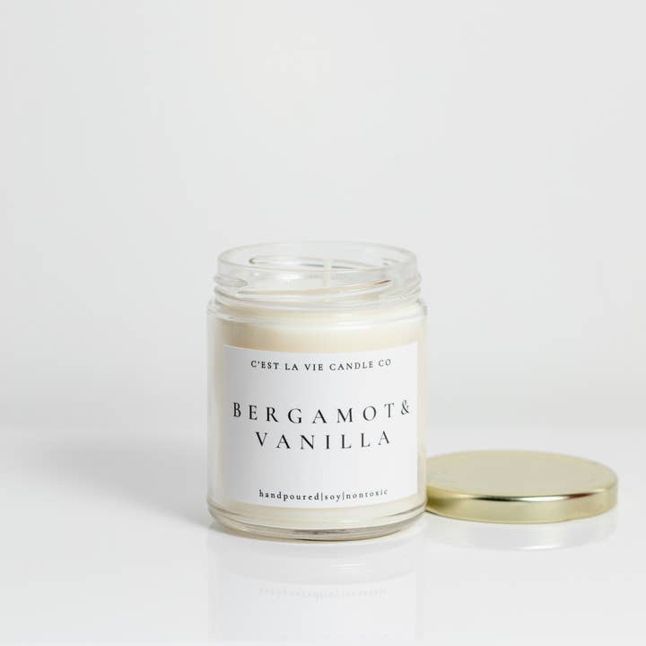 Vela de soja bergamota e baunilha | Minimalista por atacado de C’est La Vie Candle Co