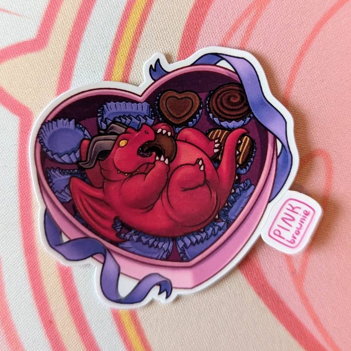 Valentine Dragon - Sticker for wholesale by Pink Brownie