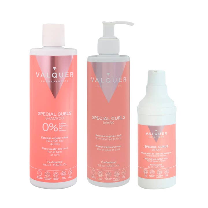 Pack Curly Champú, Mascarilla y Serum cabello rizado para venta al por mayor de Valquer Laboratorios
